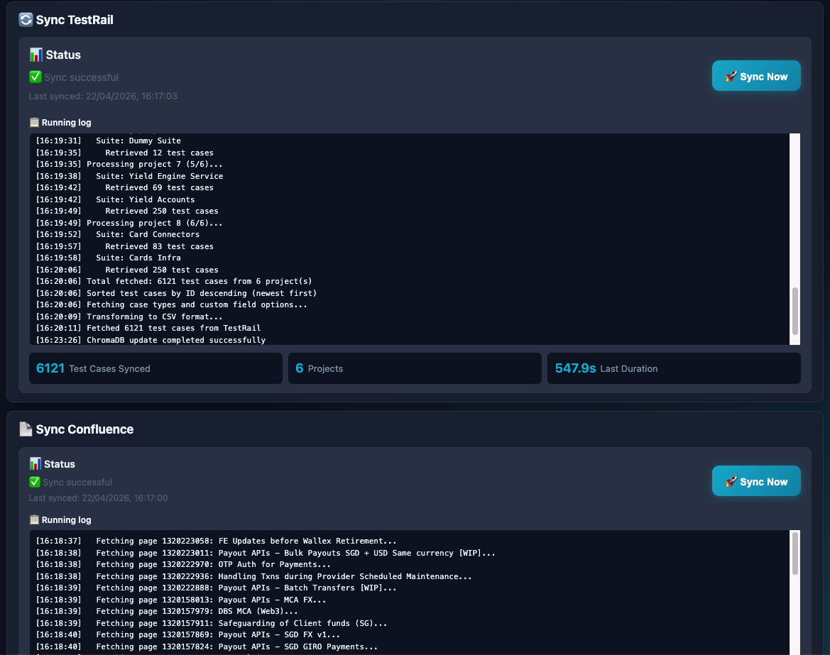 TestRail sync streaming in real time