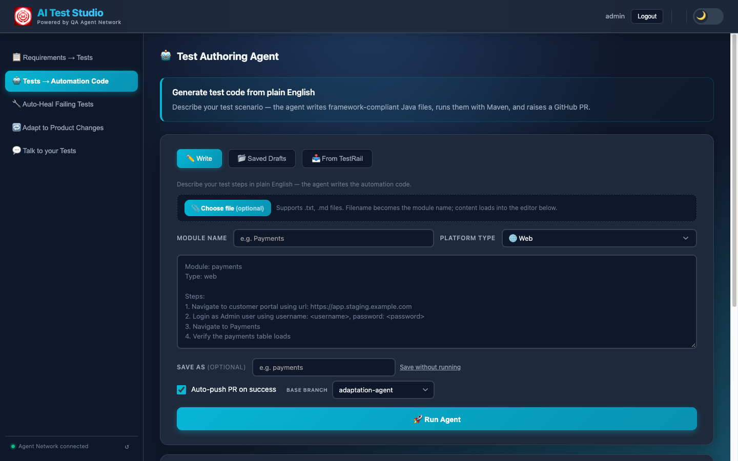 Test Authoring Agent