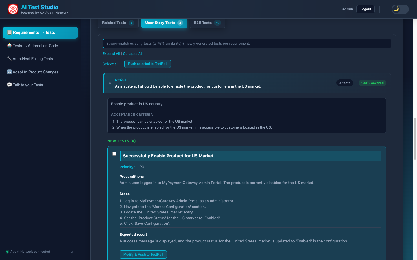 Newly generated test cases for coverage gaps