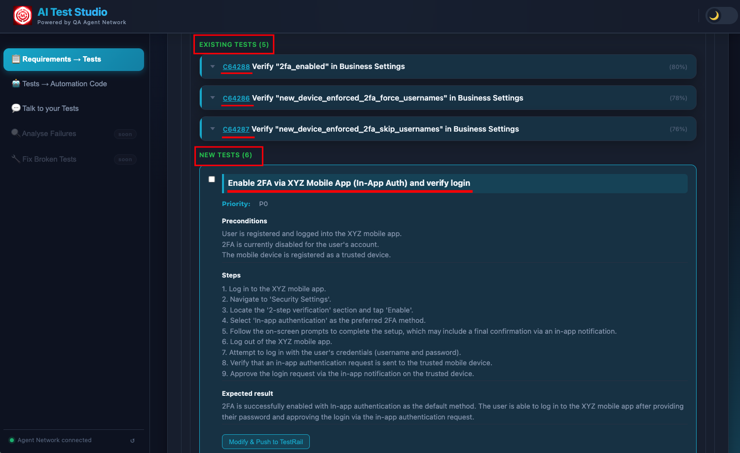 Newly generated test cases for coverage gaps